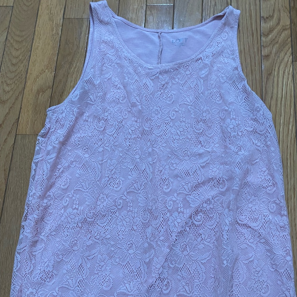 loft Pink lacy sleeveless blouse